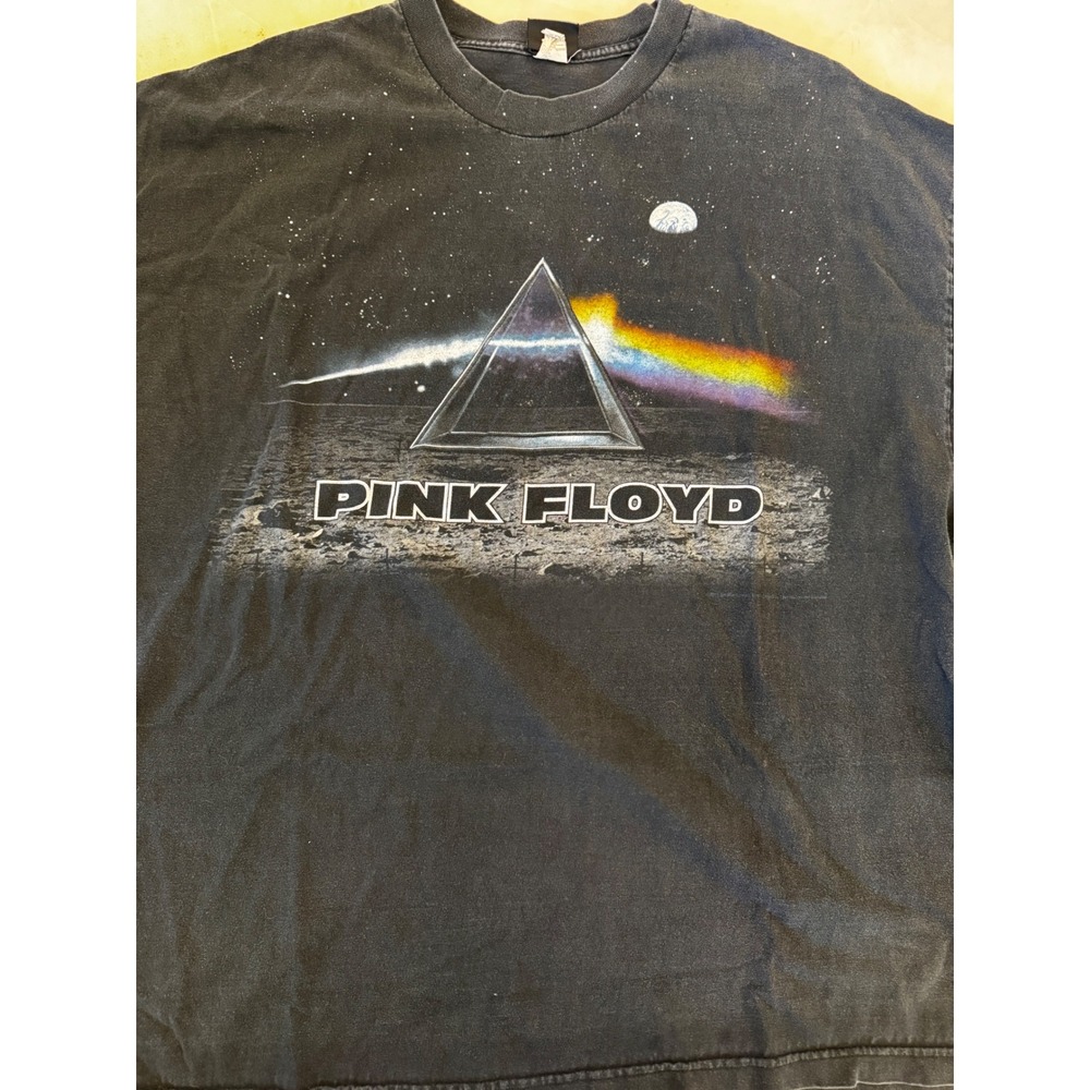 Liquid Blue Pink Floyd Dark Side of the Moon Graphic T-Shirt Mens 3XL Black